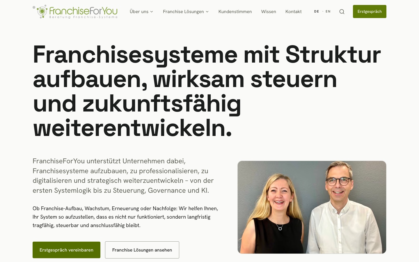 Startseite von franchiseforyou.de